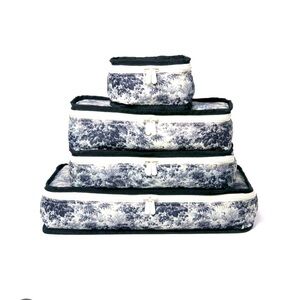 Black Toile Nylon Packing Cubes Set (Tuckernuck x Neely & Chloe)